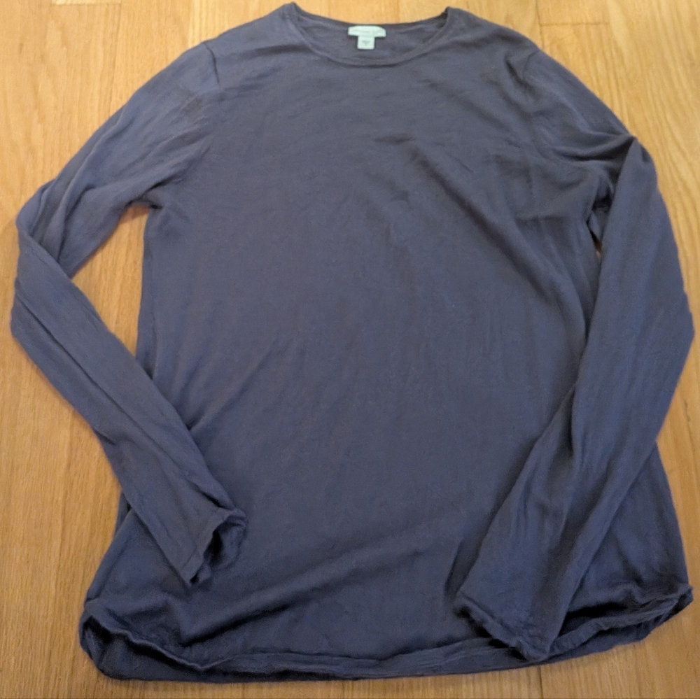 J. Jill Men's Long Sleeve Tee in Deep Purple